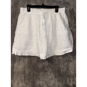 J. Crew Pull on White Lined 100% Linen Skirt Size 12 Coquette #785